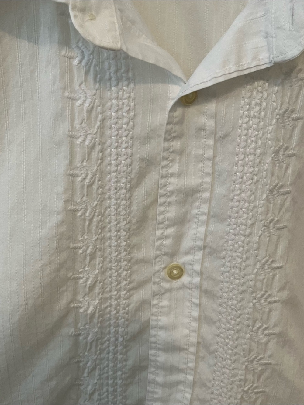 VTG Men's Banana Republic Relaxed Fit Embroidered Resort Shirt Sz. XL White Y2K - Picture 5 of 12